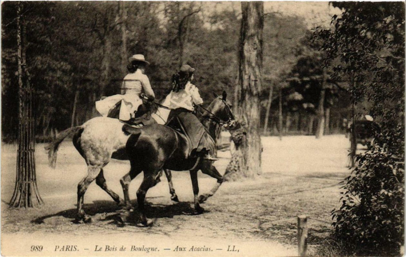 Carte postale ancienne Le Bois de Boulogne - Aux Acacias à Paris 16e