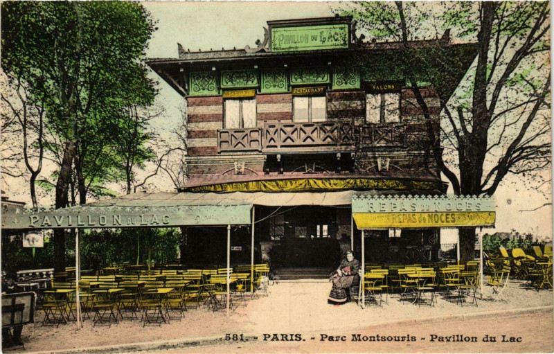 Carte postale ancienne Parc Montsouris - Pavillon du Lac à Paris 14e
