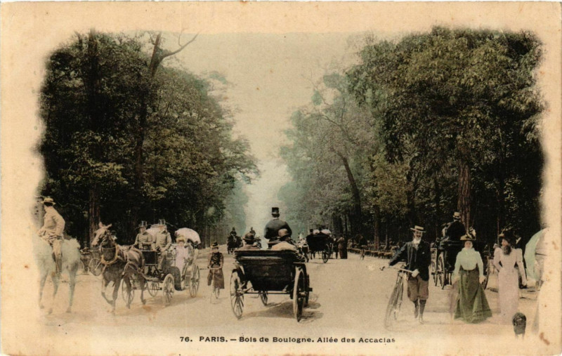 Carte postale ancienne Bois de Boulogne - Allée des Accacias à Paris 16e