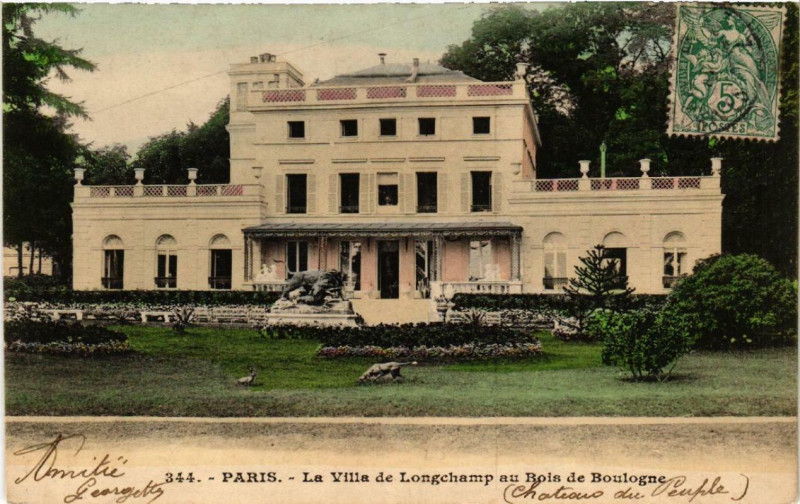 Carte postale ancienne La Villa de Longchamp au Bois de Boulogne à Paris 16e