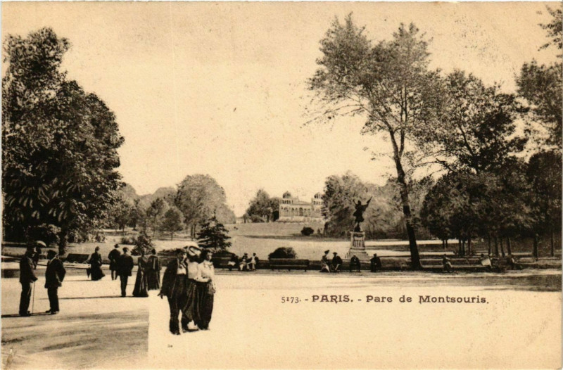 Carte postale ancienne Parc de Montsouris à Paris 14e