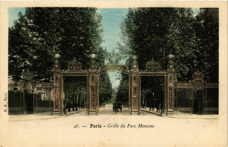 Carte postale ancienne Paris 8e Grille du Parc Monceau ed. E.R à Paris 8e