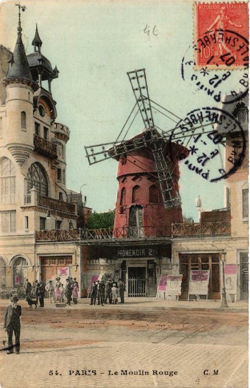 Carte postale ancienne Le Moulin Rouge à Paris 9e