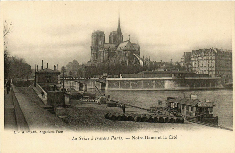 Carte postale ancienne Notre-Dame et la Cité à Paris 5e