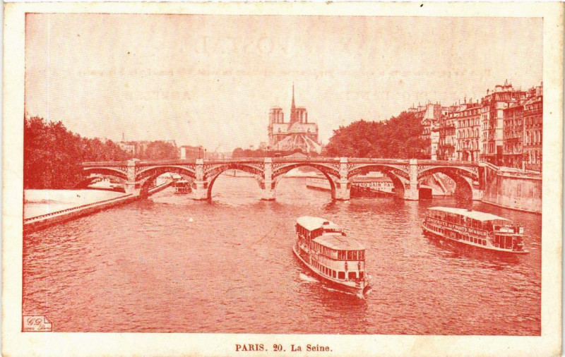 Carte postale ancienne Paris (4e) La Seine à Paris 4e