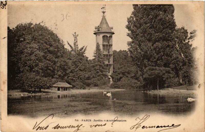 Carte postale ancienne Jardin d'Acclimatation à Paris 16e
