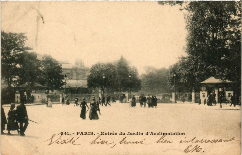 Carte postale ancienne Entrée du Jardin d'Acclimatation à Neuilly-sur-Seine