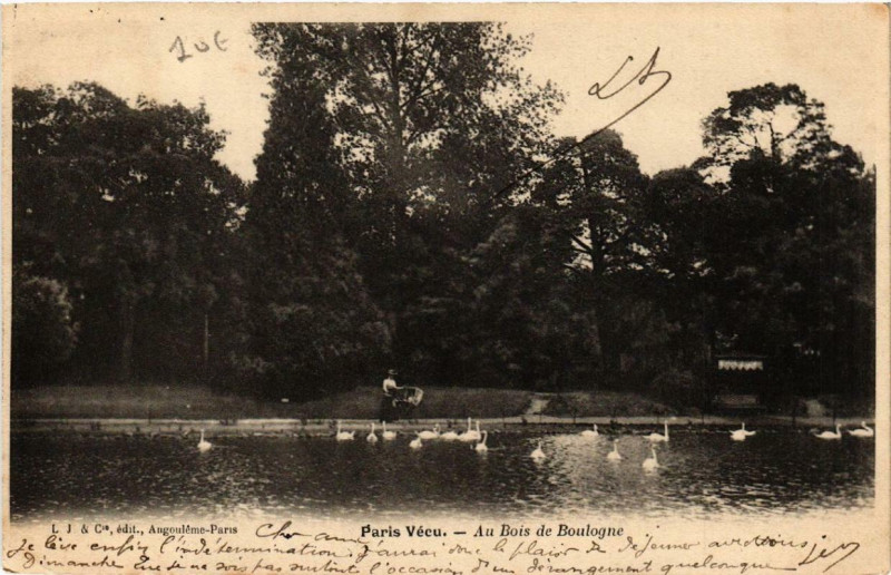 Carte postale ancienne Au Bois de Boulogne à Paris 16e