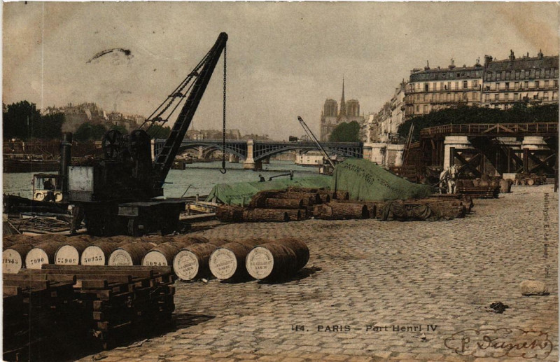 Carte postale ancienne Paris 4e Port Henri Iv ed. E.L.D à Paris 4e