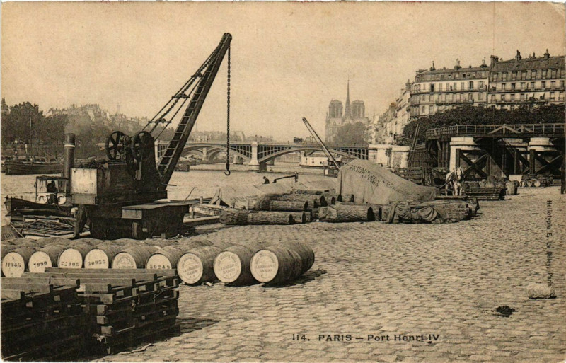 Carte postale ancienne Paris 4e Port Henri Iv ed. E.L.D à Paris 4e