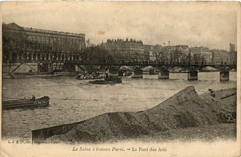 Carte postale ancienne Le Pont des Arts à Paris 6e