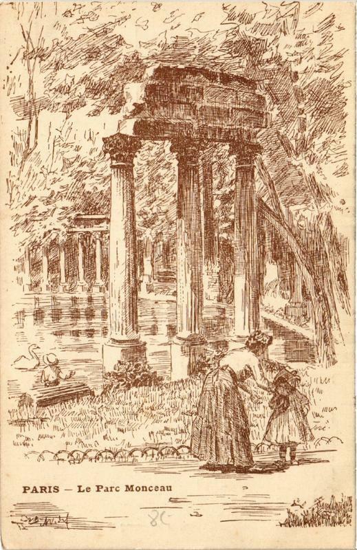Carte postale ancienne Paris (8e) Le Parc Monceau à Paris 8e