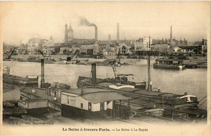 Carte postale ancienne La Seine à La Rapée à Paris 13e