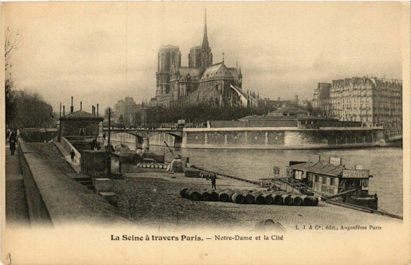 Carte postale ancienne Notre-Dame et la Cité à Paris 5e