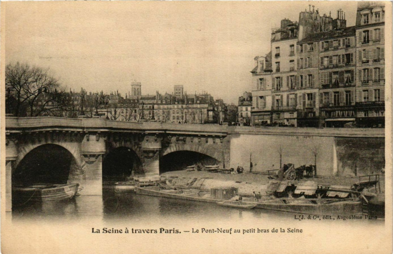 Carte postale ancienne Le Pont-Neuf au petit bras de la Seine à Paris 6e