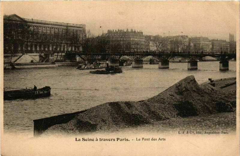 Carte postale ancienne Le Pont des Arts à Paris 6e