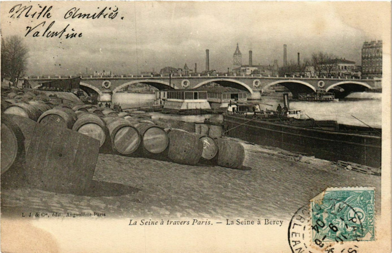 Carte postale ancienne La Seine à Bercy à Paris 13e