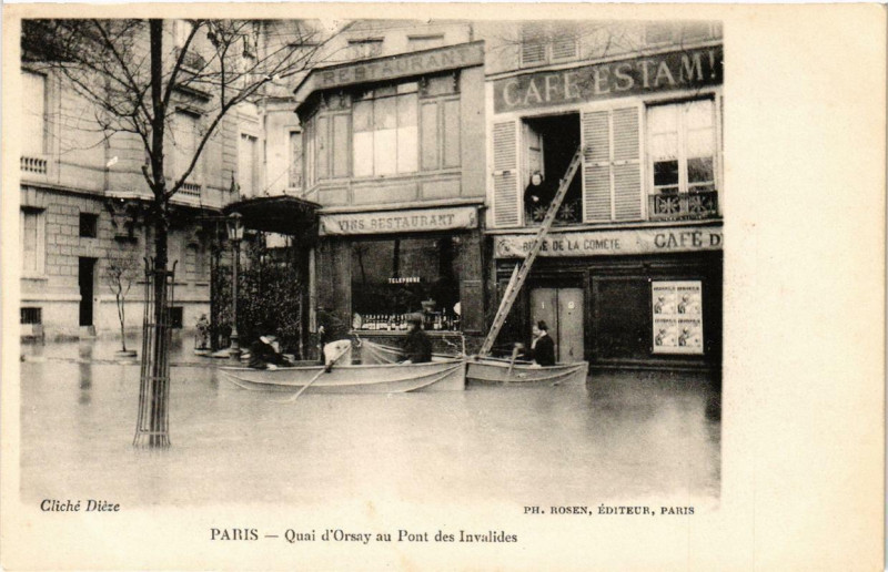 Carte postale ancienne Paris Quai d'Orsay au Pont des Invalides à Paris