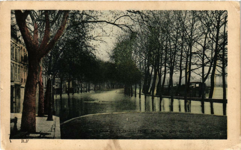 Carte postale ancienne La Crue du 28 Janvier 1910 Paris Quai Debilly à Paris