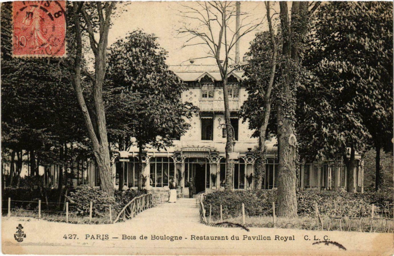 Carte postale ancienne Bois de Boulogne - Restaurant du Pavillon Royal à Paris 16e