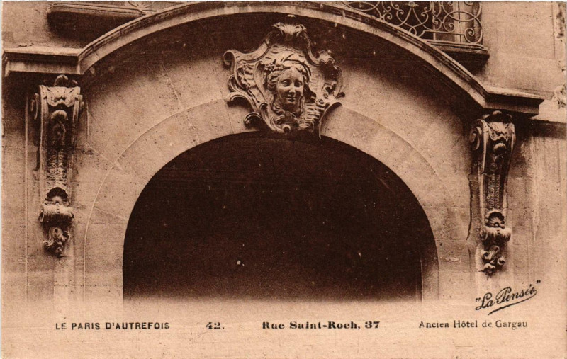 Carte postale ancienne Paris (1e) 37 Rue Saint-Roch. Ancien Hotel de Gargau à Paris 1er