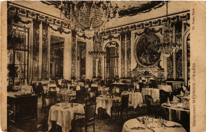 Carte postale ancienne Paris (1e) Restaurant Meurice à Paris 1er