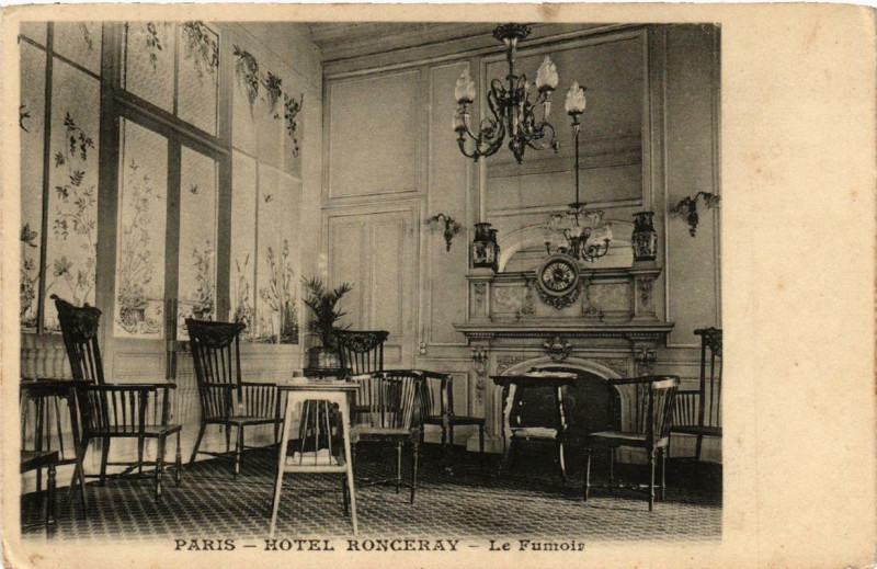 Carte postale ancienne Paris (9e) Hotel Ronceray Le Fumoir à Paris 9e
