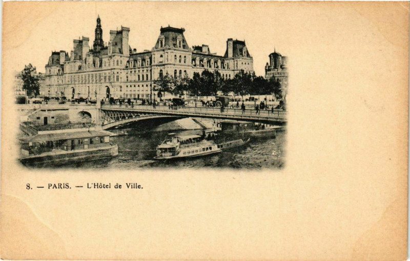 Carte postale ancienne Paris 4e Hotel de Ville à Paris 4e