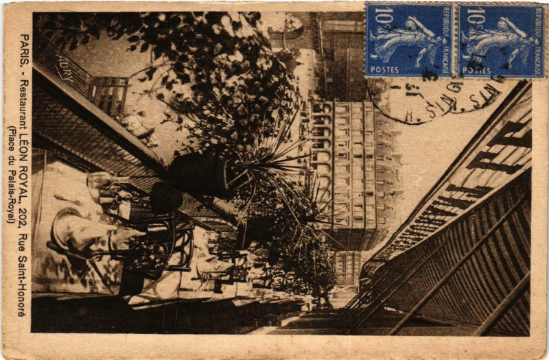 Carte postale ancienne Paris (1e) 202 Rue Saint-Honore. Restaurant Leon Royal à Paris 1er