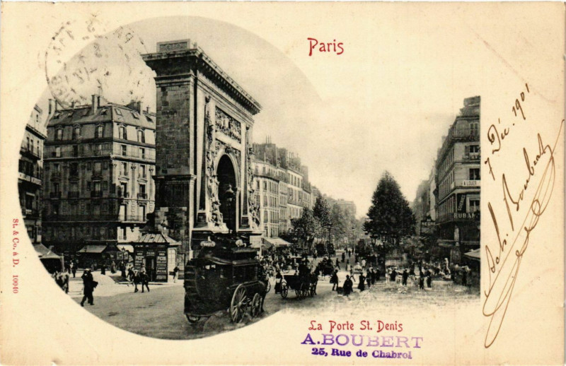 Carte postale ancienne Paris 10e Porte Saint-Denis à Paris 10e