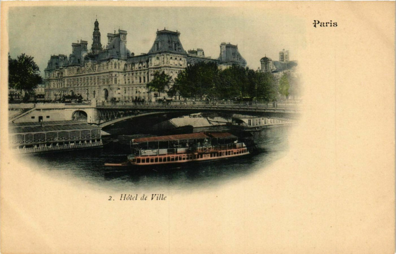 Carte postale ancienne Paris 4e Hotel de Ville à Paris 4e
