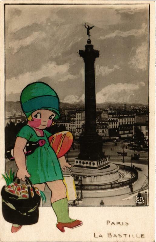 Carte postale ancienne Paris (4e) La Bastille à Paris 4e