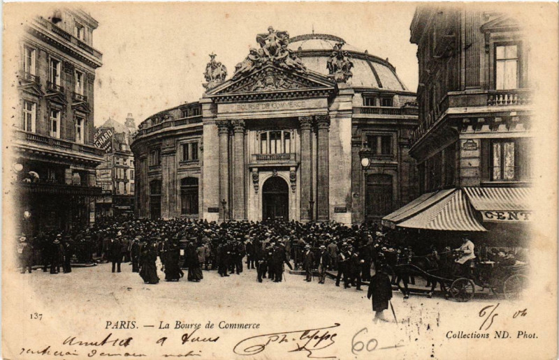 Carte postale ancienne Paris (1e) La Bourse de Commerce à Paris 1er