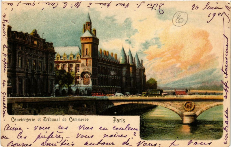 Carte postale ancienne Paris (1e) Conciergerie. Tribunal de Commerce à Paris 1er