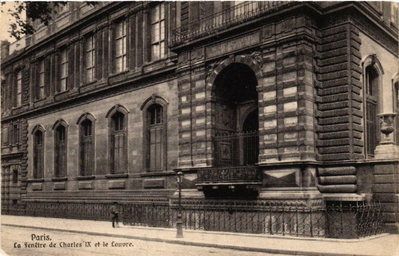 Carte postale ancienne Paris (1e) La fenetre de Charles Ix et le Louvre à Paris 1er