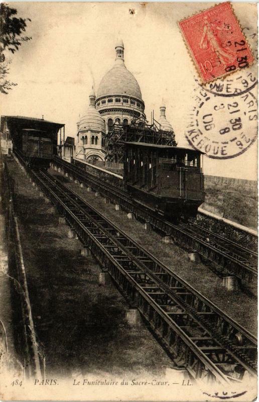 Carte postale ancienne Le Funiculaire du Sacré-Coeur à Paris 18e