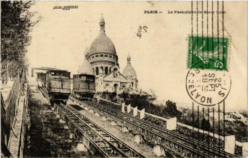 Carte postale ancienne Le Funiculaire du Sacré-Coeur à Paris 18e