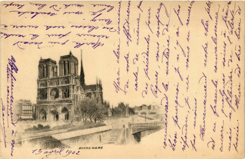 Carte postale ancienne Paris 4e N - D à Paris 4e