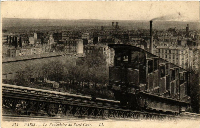 Carte postale ancienne Le Funiculaire du Sacré-Coeur à Paris 18e