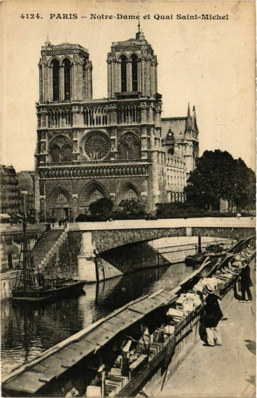 Carte postale ancienne Paris 4e N - D. Quai Saint-Michel ed. E.L.D à Paris 4e