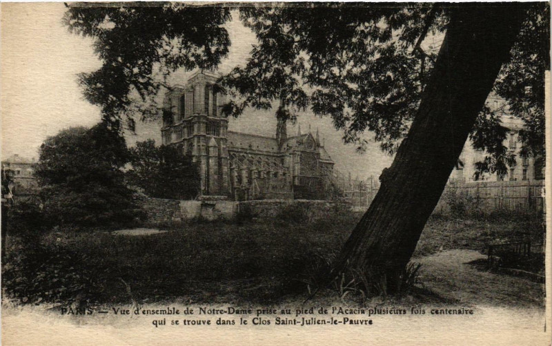 Carte postale ancienne Paris (4e) vue d'ensemble de N - D à Paris 4e