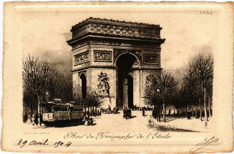 Carte postale ancienne Paris (8e) Arc de Triomphe. de l'Etoile à Paris 8e