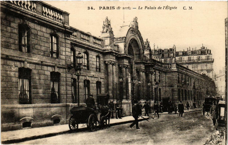 Carte postale ancienne Paris (8e) le Palais de l'Elysée à Paris 8e