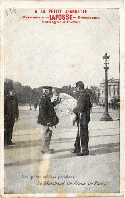 Carte postale ancienne Paris Petits metiers parisiens. Le Marchand de Plans de Paris à Paris