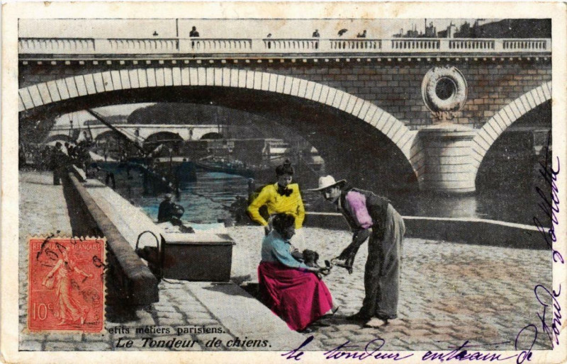 Carte postale ancienne Le Tondeur de chiens à Paris