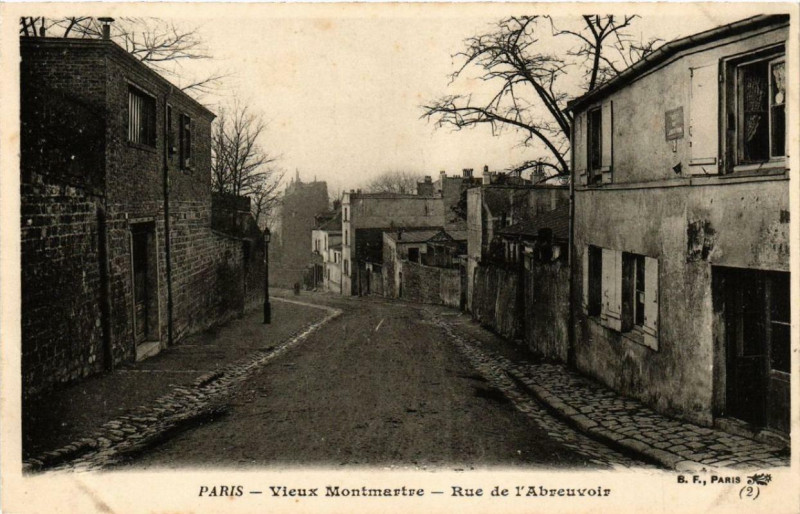 Carte postale ancienne Vieux Montmartre - Rue de l'Abreuvoir à Paris 18e