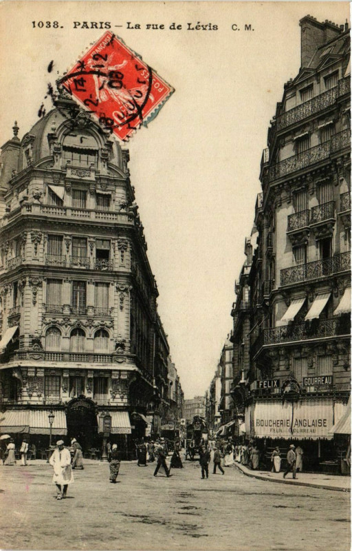 Carte postale ancienne La rue de Lévis à Paris 17e