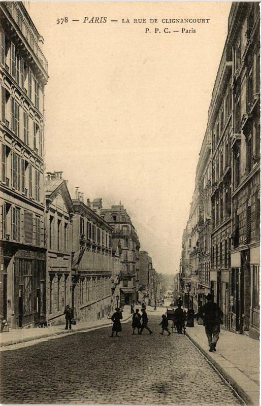 Carte postale ancienne La Rue de Clignancourt à Paris 18e
