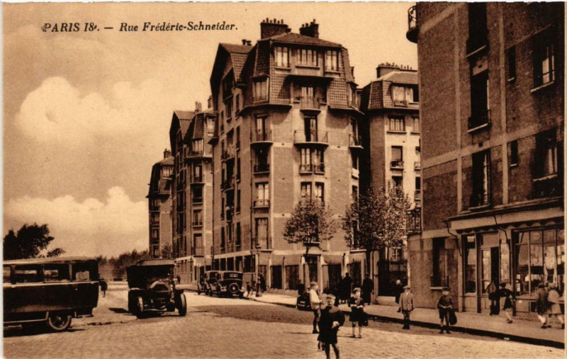 Carte postale ancienne Rue Frédéric-Schneider à Paris 18e