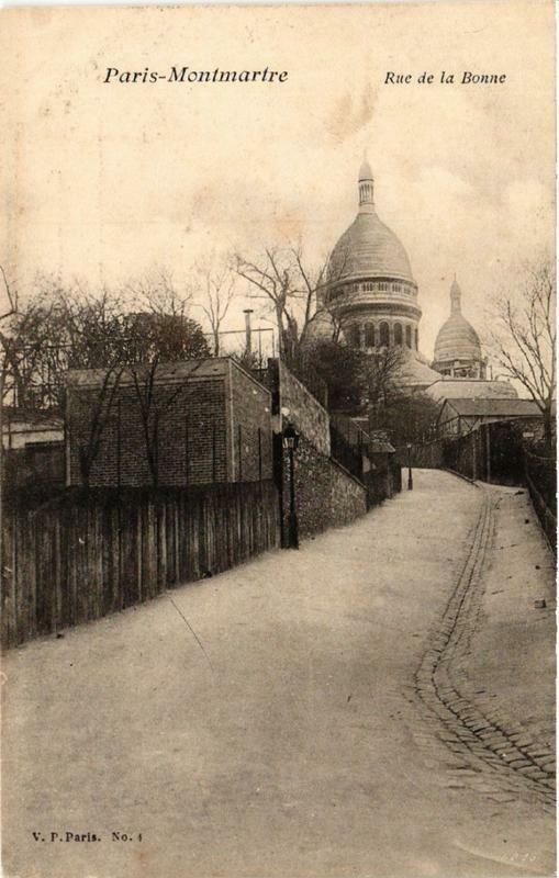 Carte postale ancienne Montmartre - Rue de la Bonne à Paris 18e